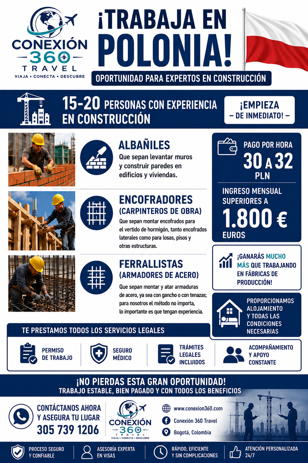 🏗️ ¡Construye tu futuro en Polonia con Conexión 360 Travel!