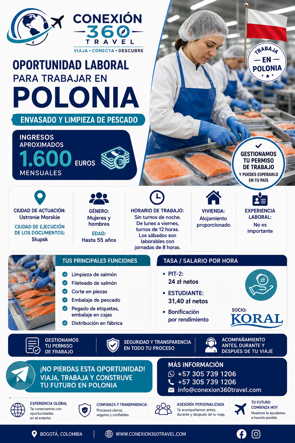 🐟 ¡Trabaja en Polonia en la industria de procesamiento de salmón!